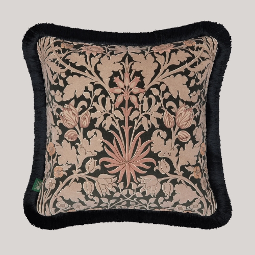 Cushions by Apolonja Ltd, Hyacinth Novellus Velvet Fringed Cushion - Noir