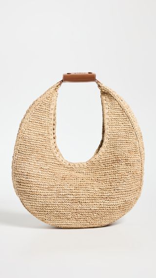 Large Raffia Moon Tote Bag