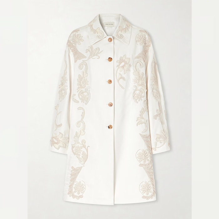 Embroidered Cotton-Canvas Coat