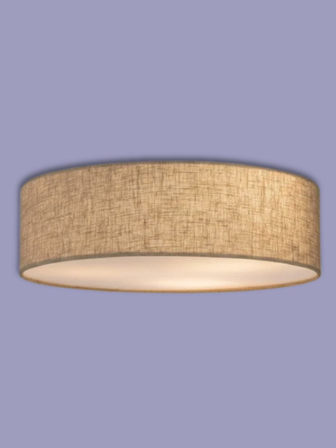 Firstlight, Camden Flush Ceiling Light in Oyster Linen With White Diffuser