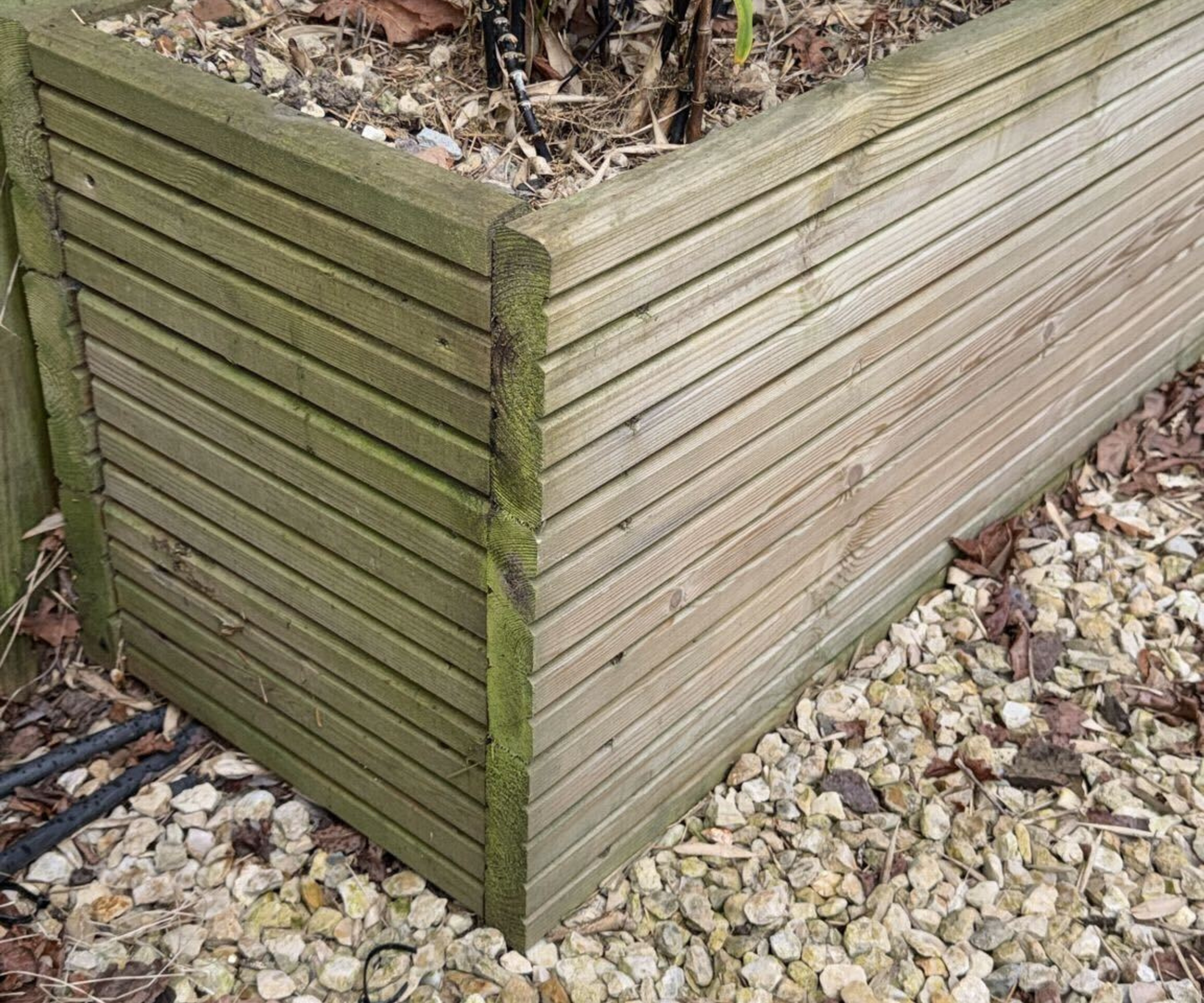 Close-up of wooden planter