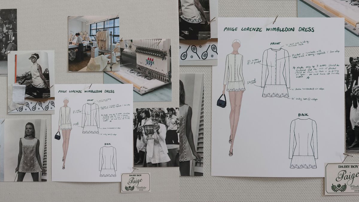 From Sketch to SW19: Paige Lorenze Gives Us a Behind-the-Scenes Look at Her Custom '60s-Inspired Dress for Wimbledon