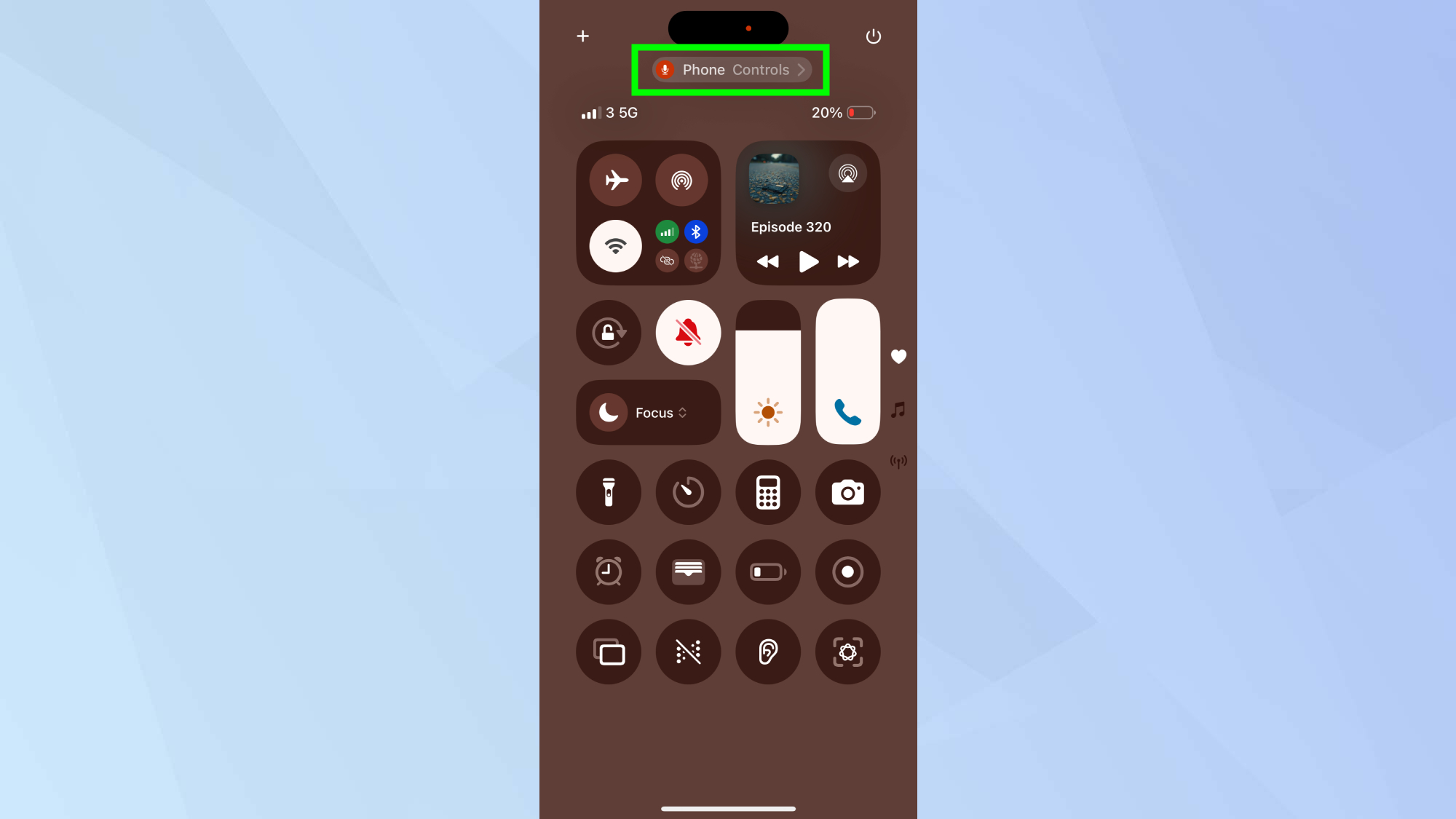 iPhone phone controls