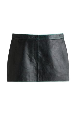 Leather Skirt with Hand-Painted Look