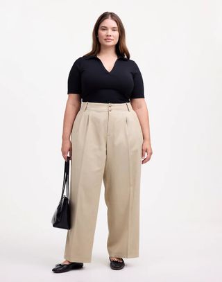 Madewell, The Plus Harlow Wide-Leg Pant in Drapey Twill