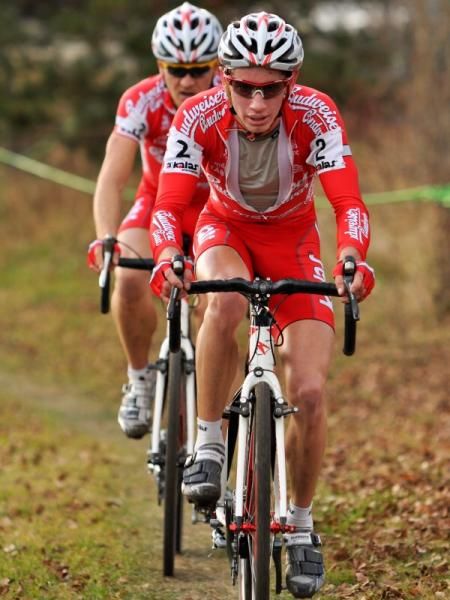 Ondrej Bambula (Cyklo Team Budvar T&aacute;bor) on the front