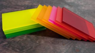 Sheets of plexiglass in assorted colors