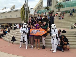 Dressed-up characters and space buffs gathered at San Diego Comic-Con International to wave at Saturn on July 19, 2013. They celebrated a special opportunity for NASA's Cassini spacecraft in the Saturn system to turn its cameras to image Earth.