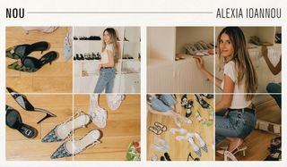 A collage of photos of Alexia Ioannou and her brand Nou.