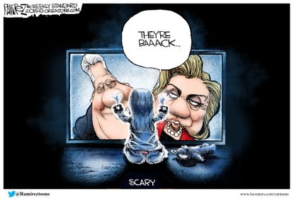 Political cartoon U.S. Clintons