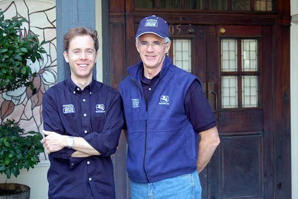 Scott Moninger (left, pictured with Len Pettyjohn) will be directeur sportif for the Mountain Khakis fueled by Jittery Joe's team.