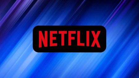 Netflix logo on blue background