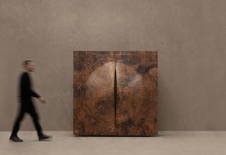 sculptural metal cabinet