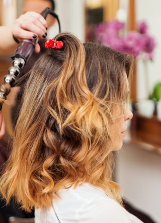 Woman at a hair salon