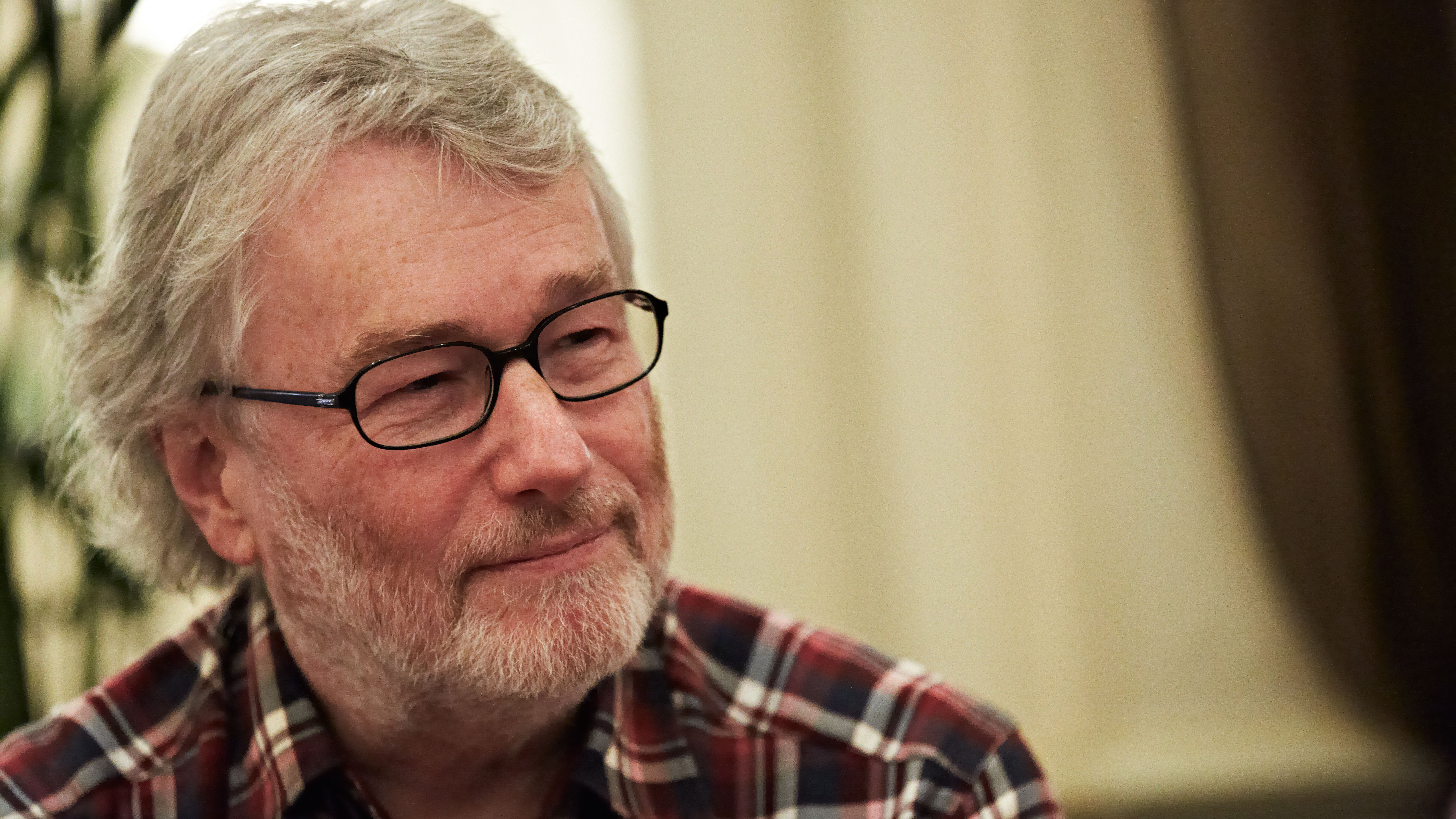 Portrait of Scottish science fiction author Iain Banks, photographed during an interview at the Midland Hotel in Manchester, England, on October 11, 2012.