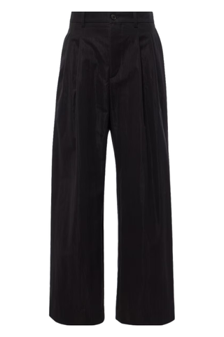 Cotton-Blend Drill Wide-Leg Pants