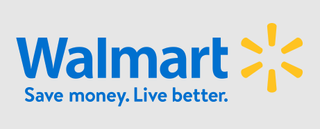 The Walmart logo on a gray background with the slogan 'Save money. Live better.'