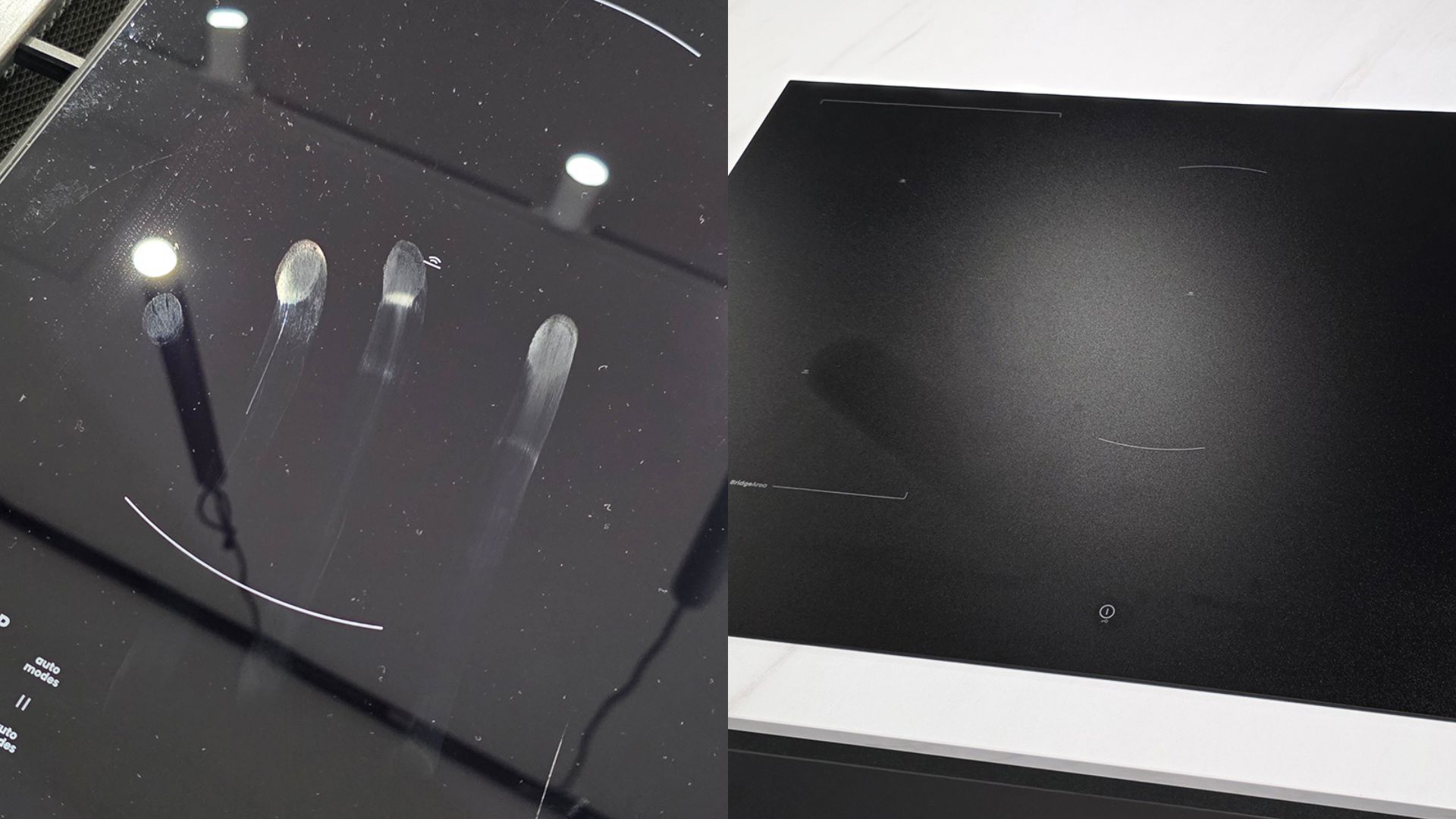 A black induction cooktop from Hisense on a kitchen countertop