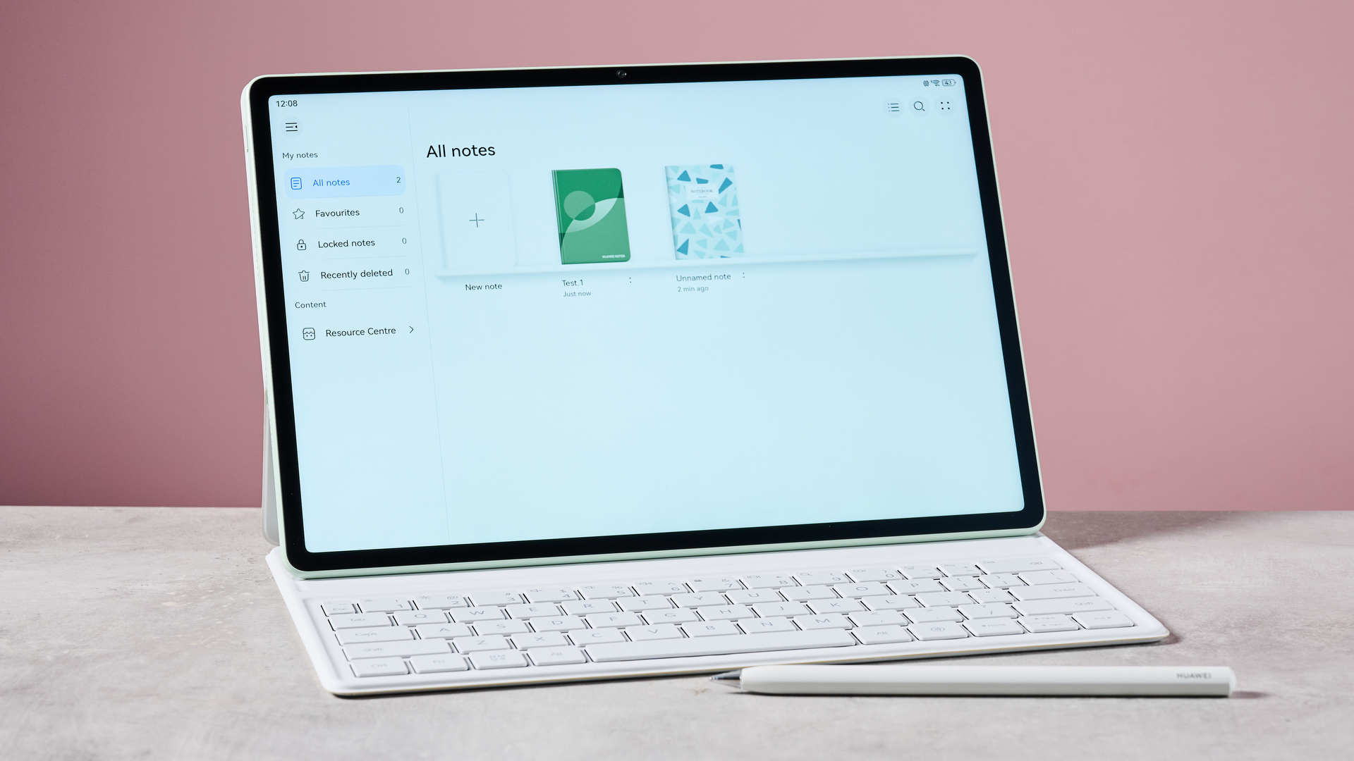 The Huawei MatePad 12X 2025 and M-Pencil Pro &amp;ndash; on screen you can see Huawei's Notes app.