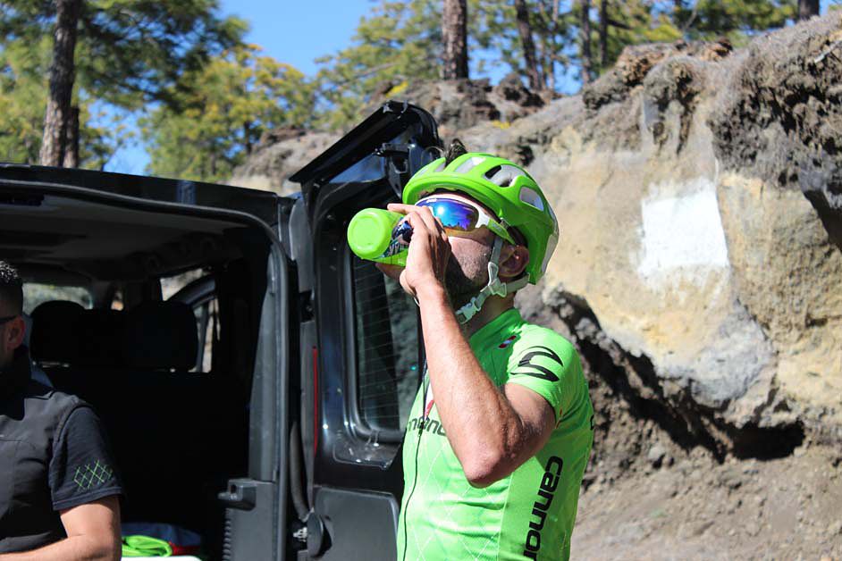 Taking fluid on the long ride to Mt Teide