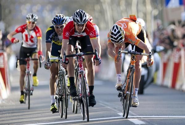 Andreas Kl&ouml;den (RadioShack) held on for the stage win after a lead-out from teammate Janez Brajkovic.