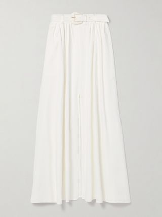 Judi Belted Cotton-Blend Poplin Maxi Skirt