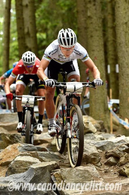 Nino Schurter (Scott Swisspower MTB Racing Team) and Jaroslav Kulhavy (Specialized Racing XC) in the early part of the race