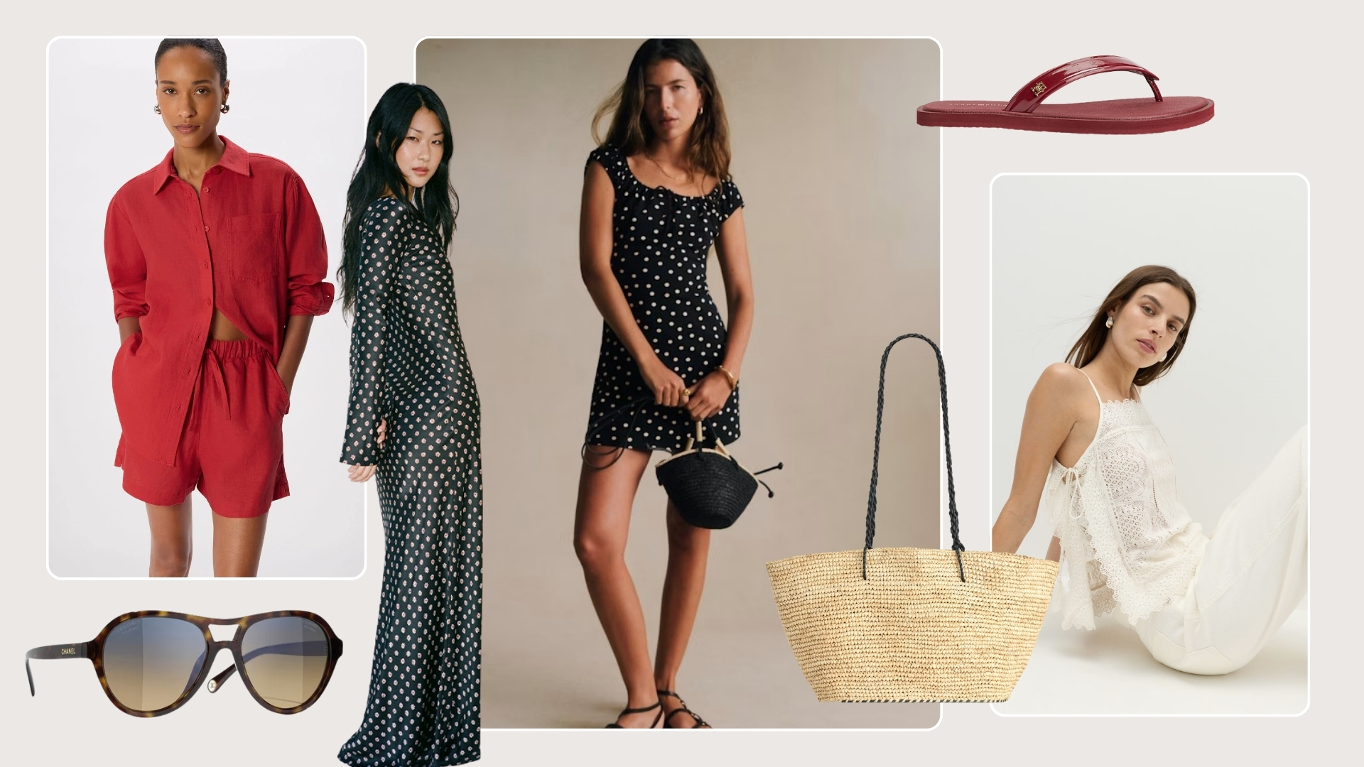 Looks and products from Whistles, Selfridges, Realisation, Sezane, Cos, tommy Hilfiger, Marks and Spencer