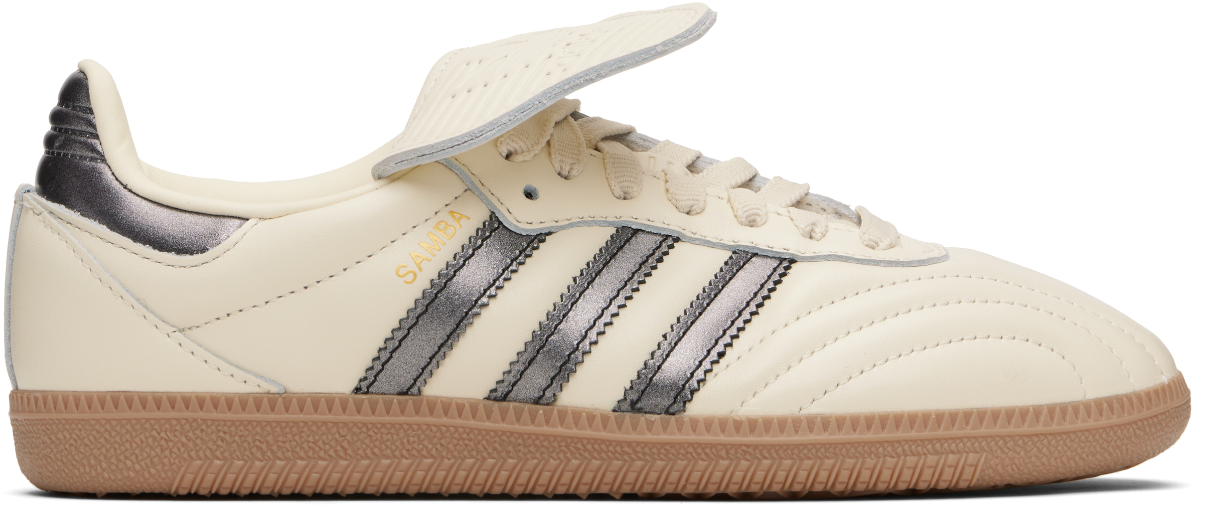 Off-White &amp;amp; Gunmetal Samba Lt Sneakers