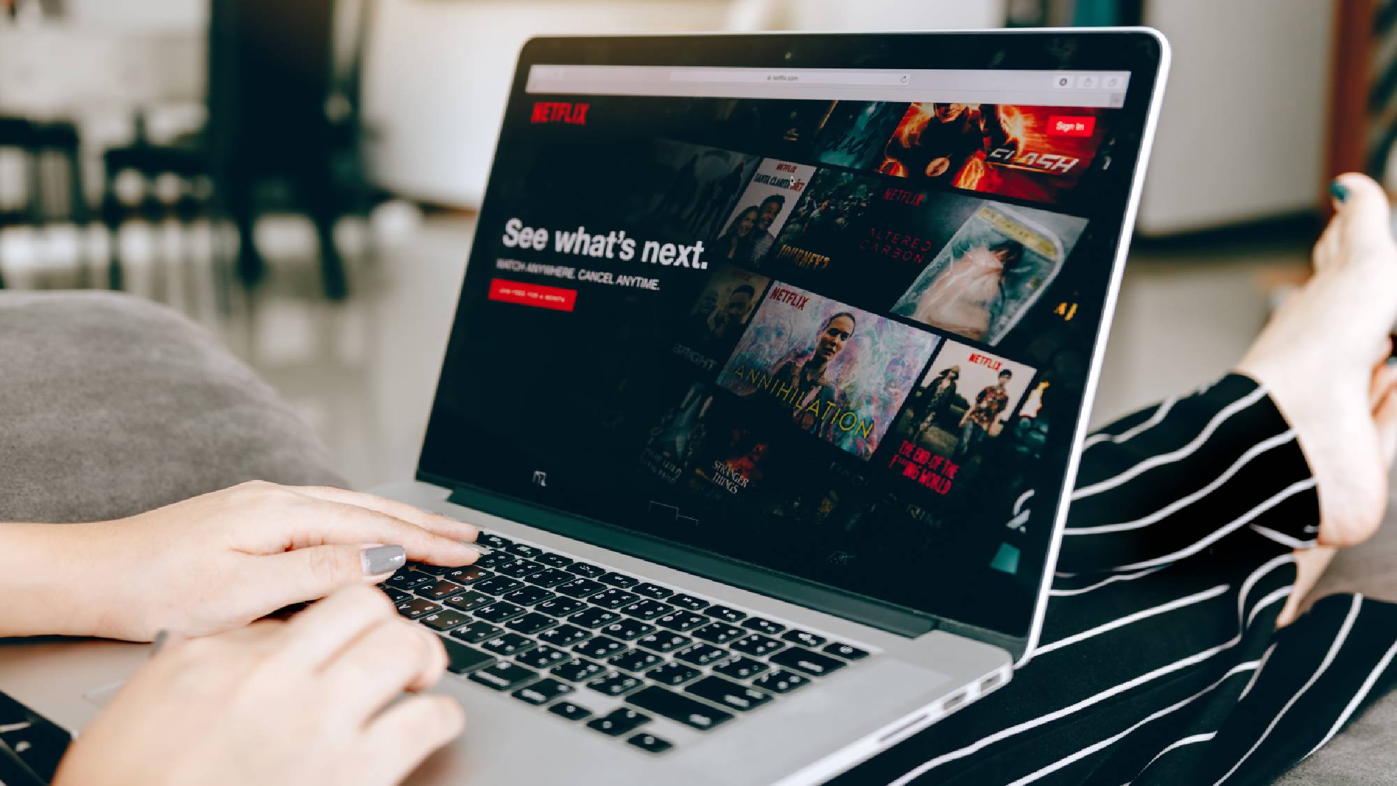Netflix on a laptop screen