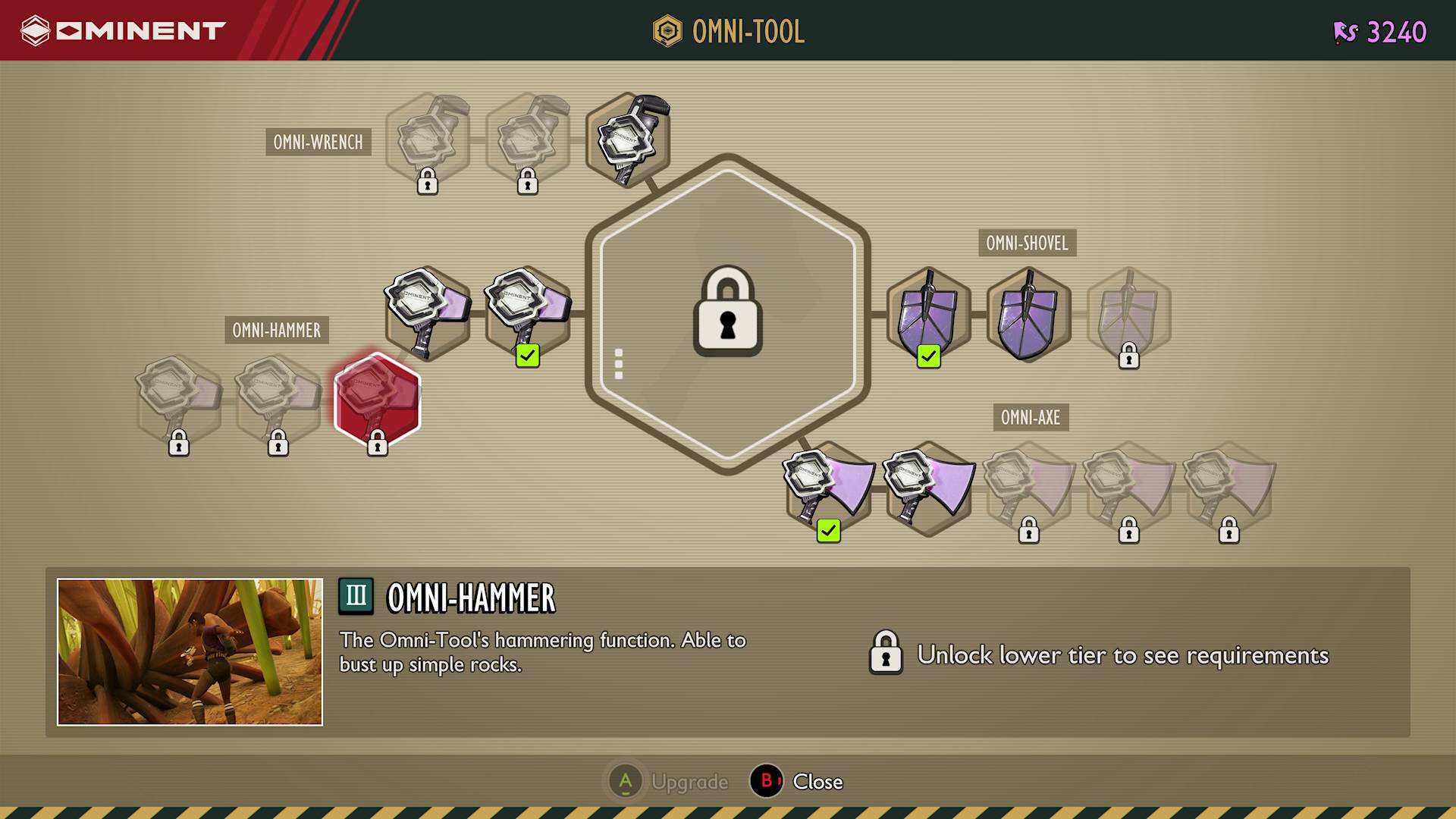 Grounded 2 Omni-Tools upgrades tier 3 hammer upgrade locked