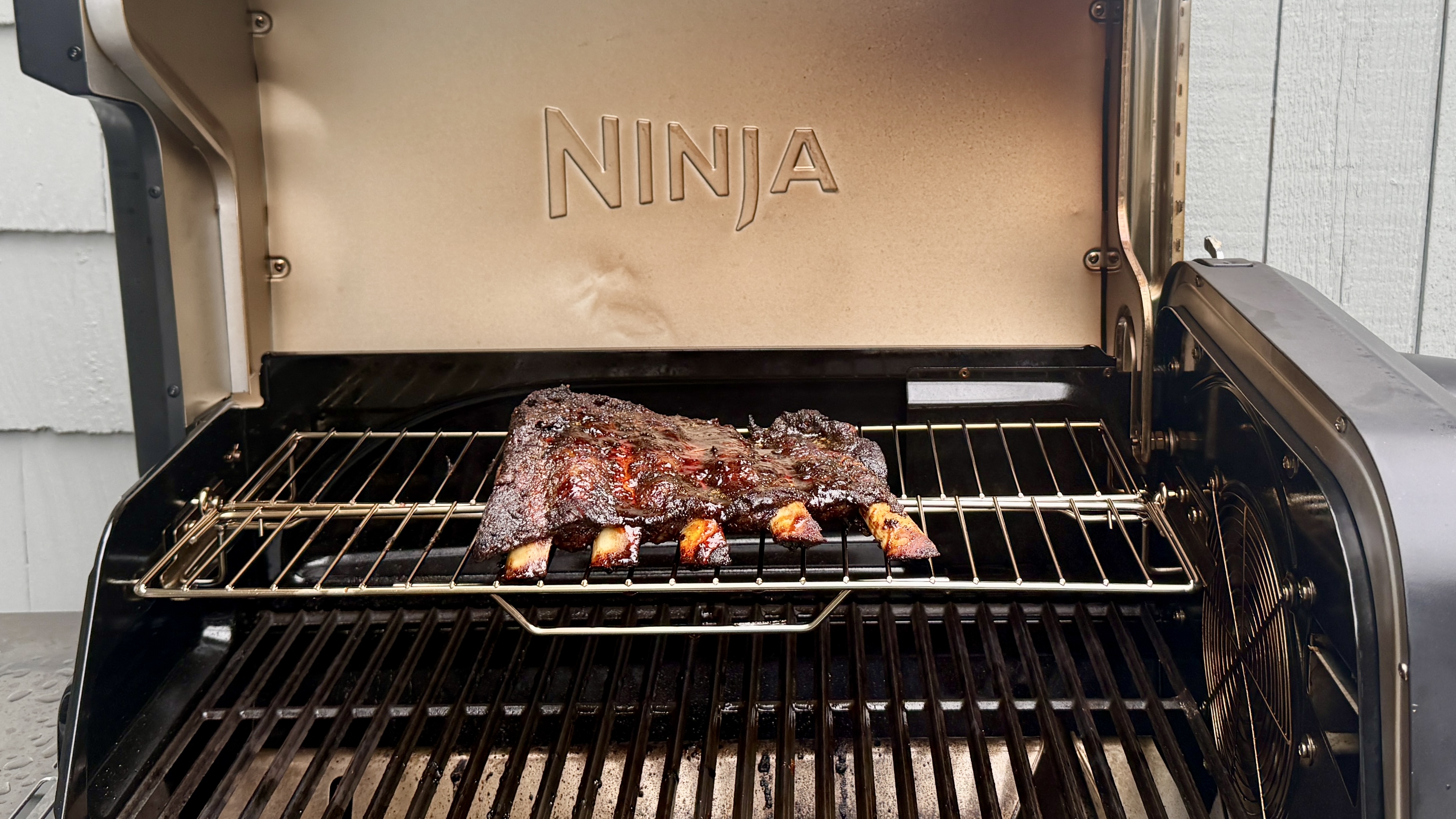 Beef ribs smoked on Ninja FlexFlame