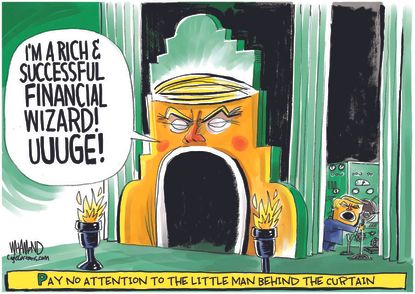 Political Cartoon U.S. Trump taxes Wizard of Oz