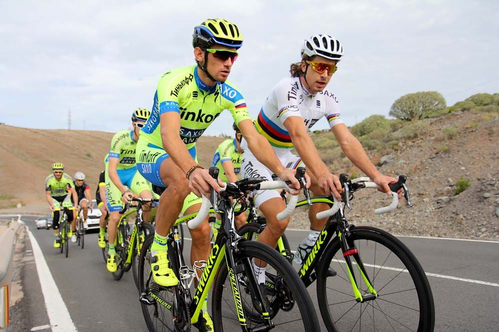 Roman Kreuziger and Peter Sagan ride together