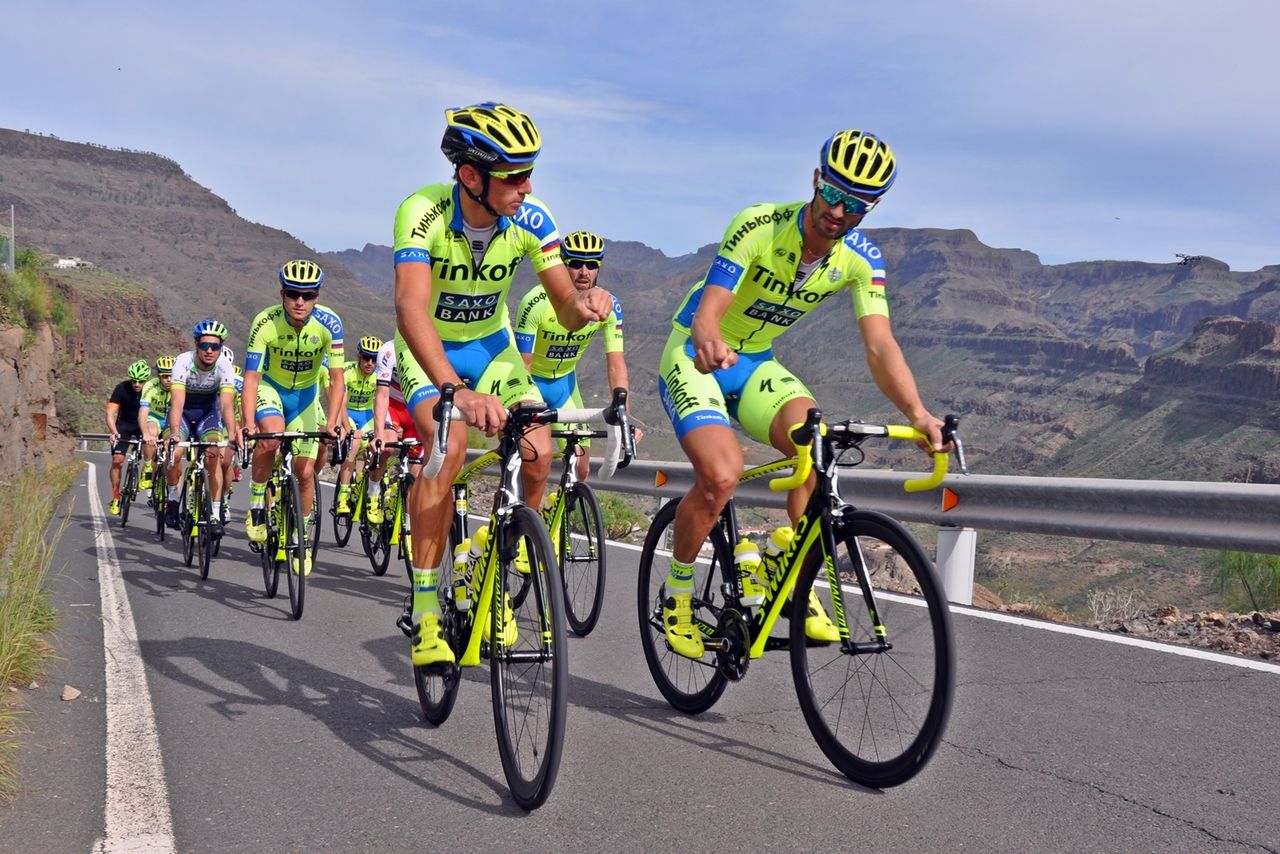 Daniele Bennati leads in for a fist pump