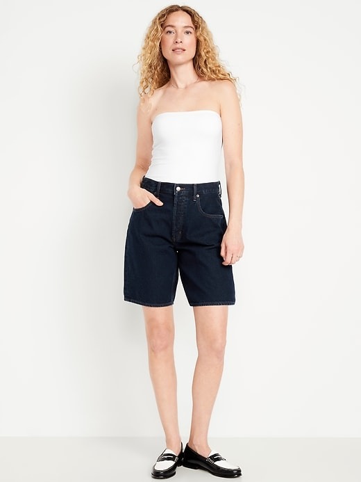 Old Navy Mid-Rise Baggy Jean Bermuda Shorts