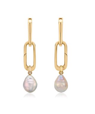 Gold Vermeil Alta Capture and Pearl Earring Set