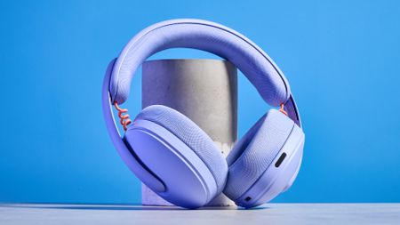 A lilac Logitech G325 Lightspeed wireless gaming headset