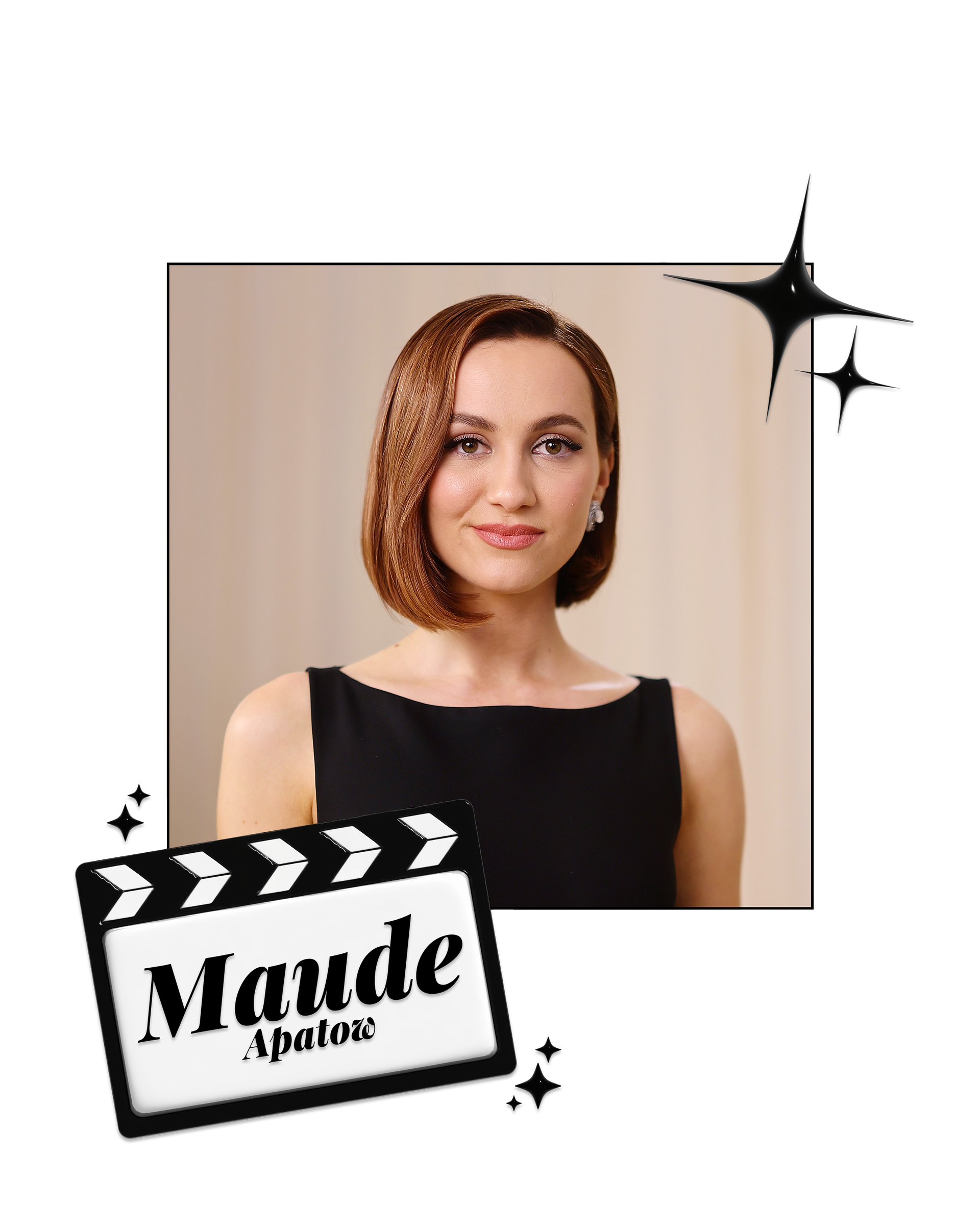 Maude Apatow in a black dress
