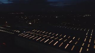 Photo of an industrial estate at night taken with a V-Copter Falcon Mini