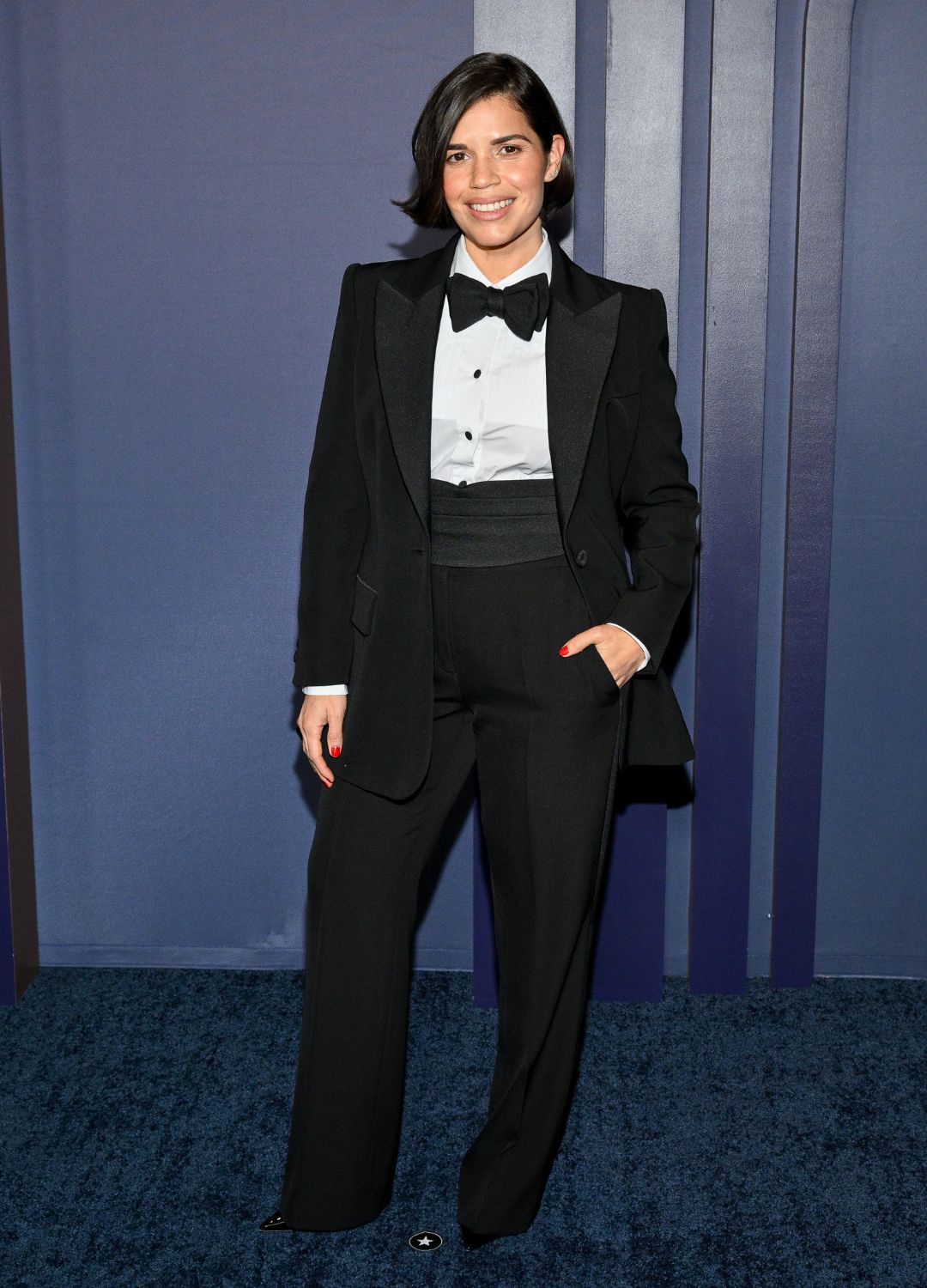 America Ferrera in a tuxedo
