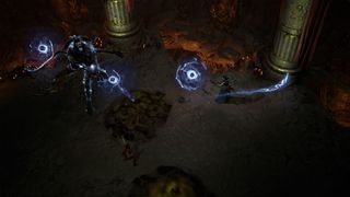 Diablo 4 dungeon reset - Sorcerer fighting a boss