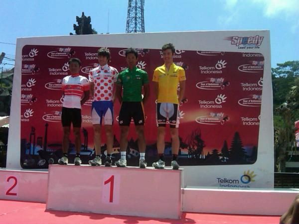 The Tour d'Indonesia final podium.