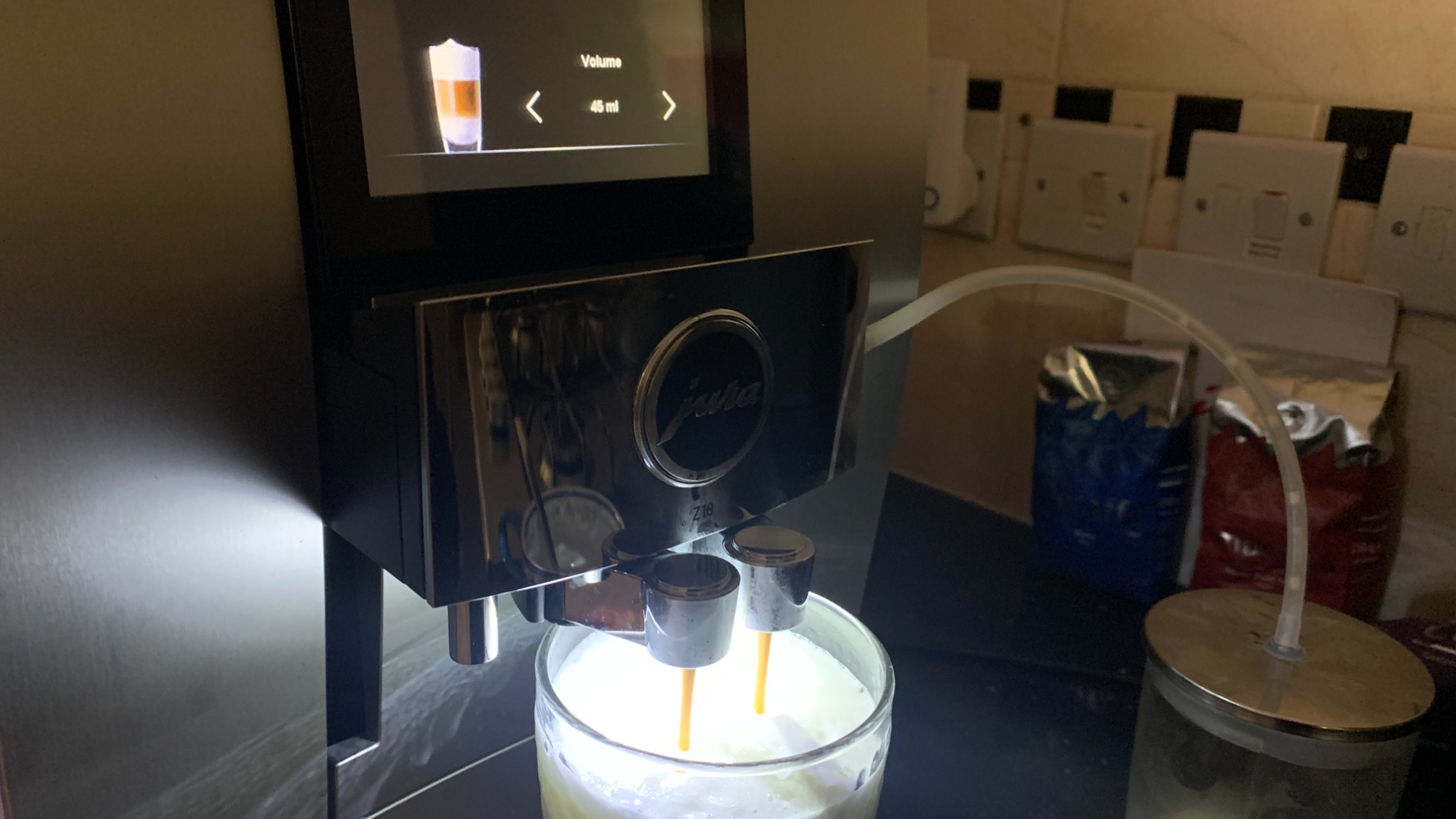 The Jura Z10 making an iced latte
