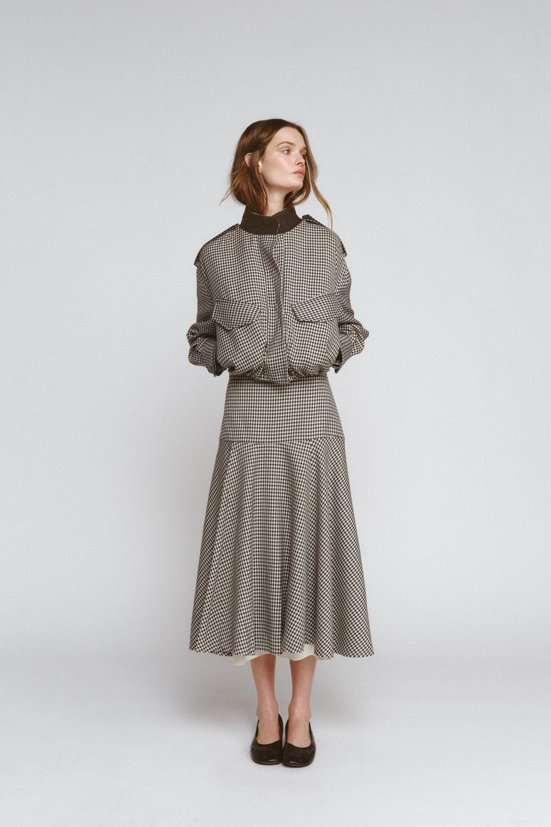 Zw Collection Check Bomber Jacket