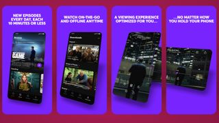 Quibi screens from Apple iOS app store