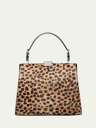 Michael Kors, Simone Frame Cheetah Calf Hair Top-Handle Bag