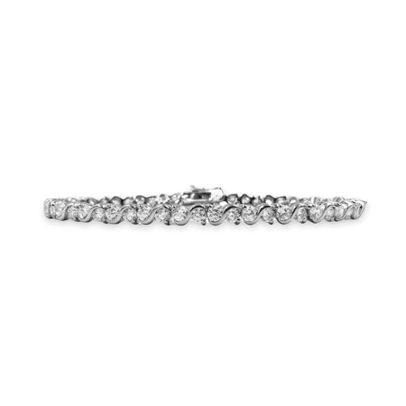 Cate & Chloe Ezra 18k White Gold Plated Infinity Tennis Bracelet With Simulated Diamond for Women