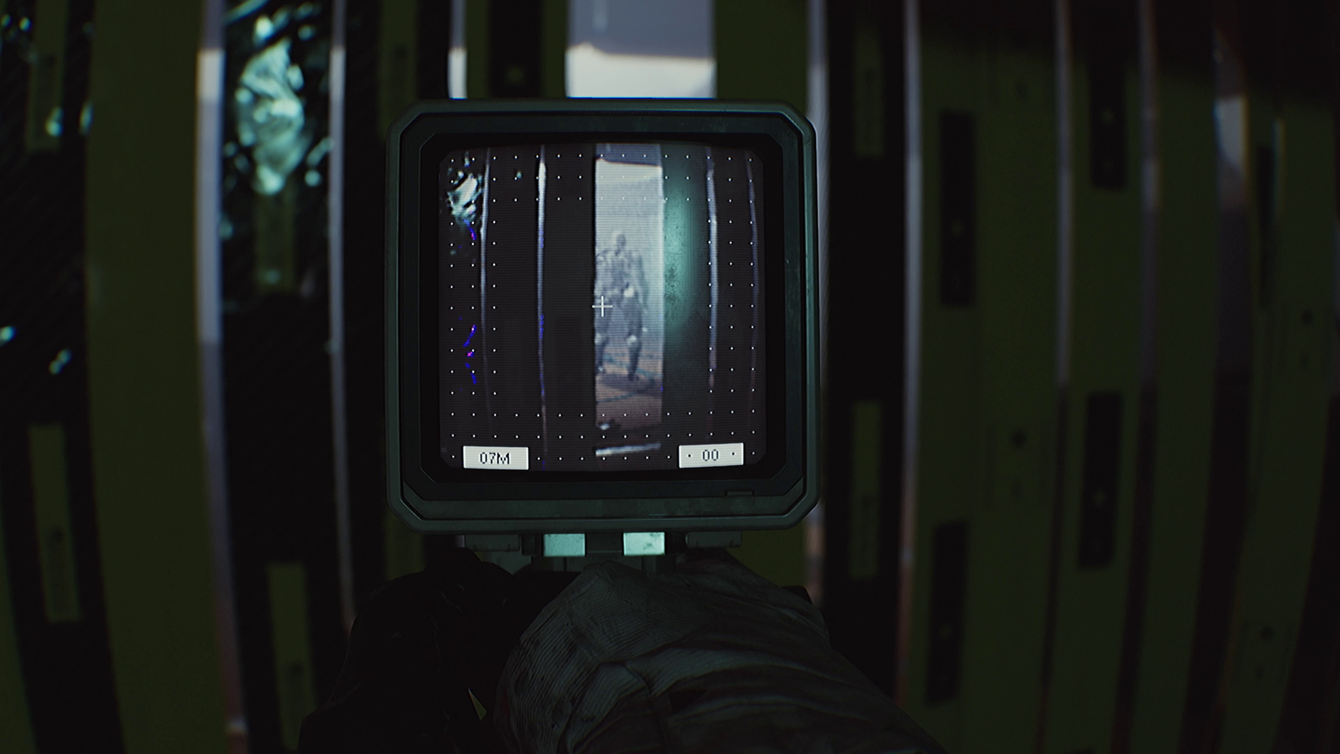 Routine screenshot of an unsettling figure on a monitor