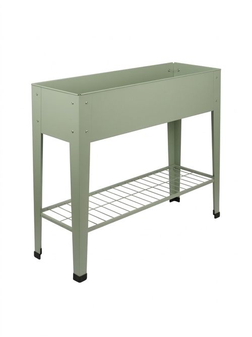 Elevated Raised Garden Bed With a Storage Shelf